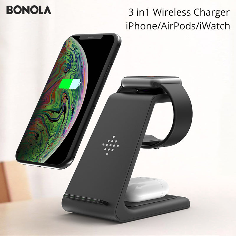 All in One Wireless Charger For iPhone, Airpods, and Apple Watch