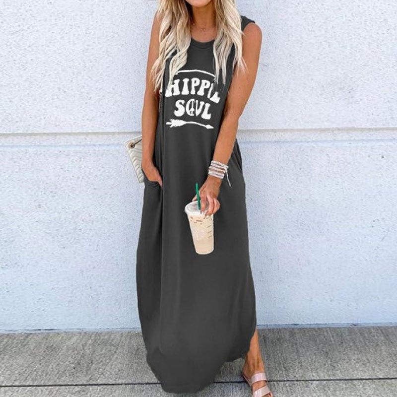 Loose Straps Summer Dress, Maxi Dress