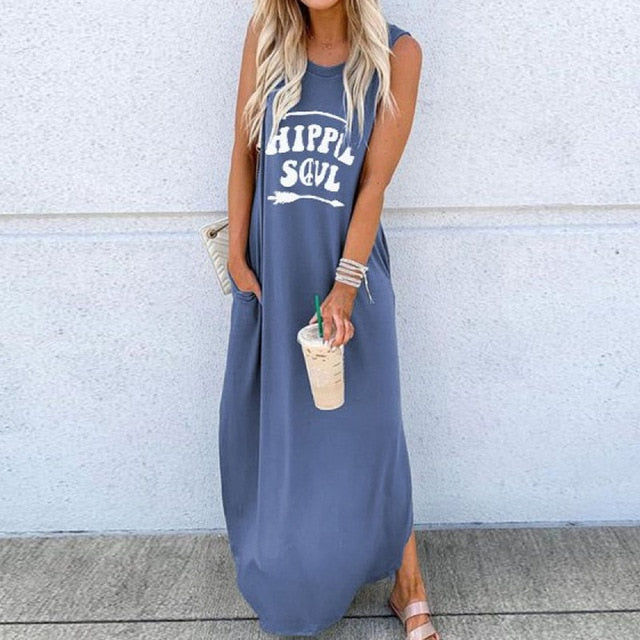 Loose Straps Summer Dress, Maxi Dress