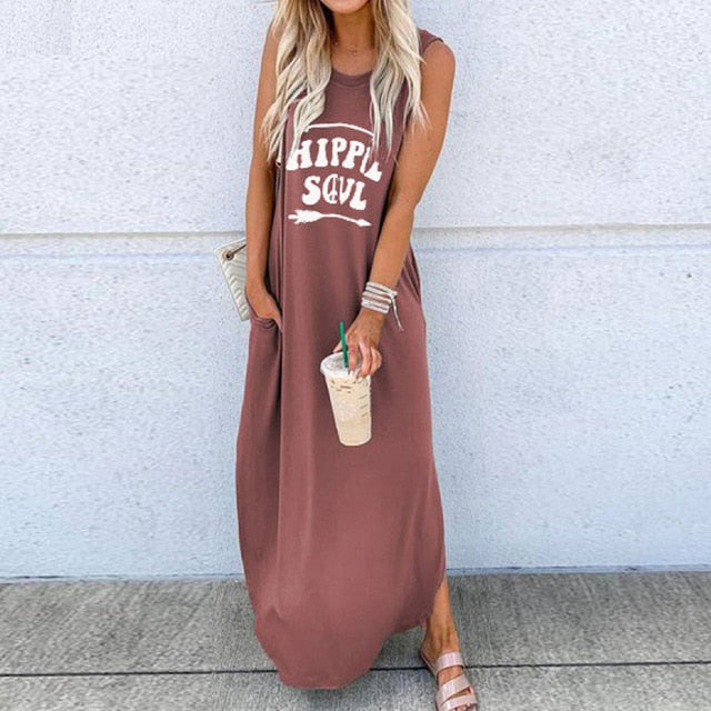 Loose Straps Summer Dress, Maxi Dress