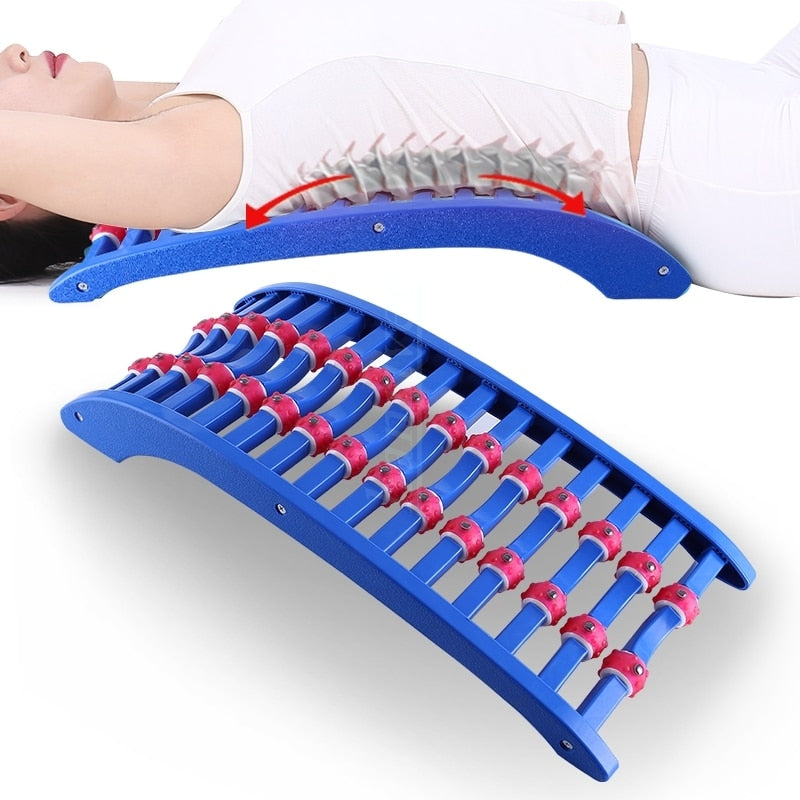 Back Massager Stretcher Fitness Massage Equipment Stretch Relax Stretcher Lumbar Support Spine Pain Relief Chiropractic Dropship