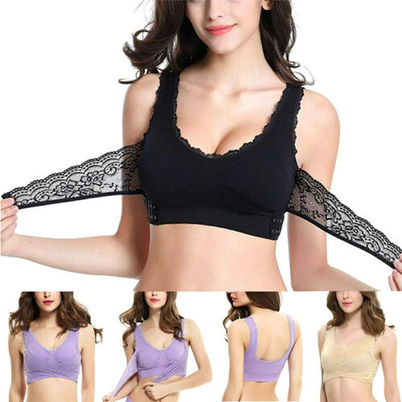 Buckle Wireless Lace Bra